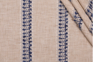 TFA Sugar and Spice Embroidered Drapery Fabric in Indigo 