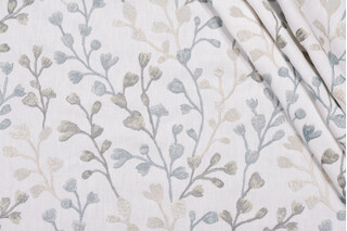 Swavelle/Mill Creek Tree Hugger Embroidered Drapery Fabric in Evergreen 