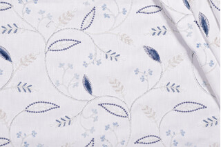 Swavelle/Mill Creek Prize Winner Embroidered Drapery Fabric in Bluejay 