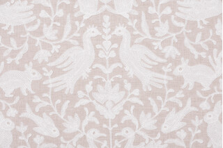 Swavelle/Mill Creek Woodland Whimsy Embroidered Drapery Fabric in Natural 