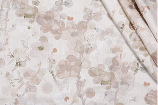 TFA Lobelia Printed & Embroidered Drapery Fabric in Willow 