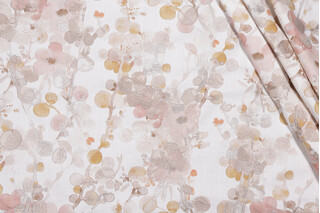 TFA Lobelia Printed & Embroidered Drapery Fabric in Blossom 