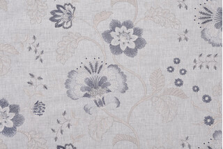 Swavelle/Mill Creek Social Graces Embroidered Drapery Fabric in Pond 