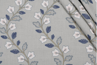 Swavelle/Mill Creek Fresh Meadow Embroidered Drapery Fabric in Azure 