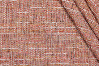 Sample of TFA Party Plaid Woven Chenille Upholstery Fabric in Carnelian 