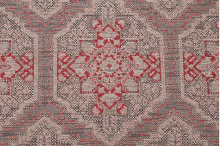 TFA Machu Picchu Chenille Tapestry Upholstery Fabric in Crimson 
