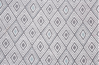 Hilary Farr Sew Fab Printed & Embroidered Drapery Fabric in 945-Gunmetal