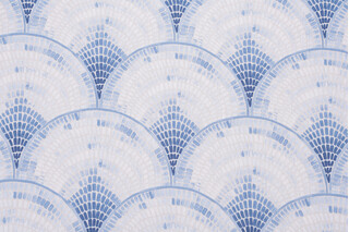 Covington Coquillage Printed Cotton Drapery Fabric in 50-Bluebell