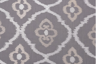Covington Sumatra Embroidered Drapery Fabric in 945-Gunmetal 