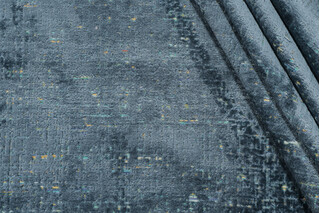 P Kaufmann City Lights Woven Chenille Velvet Upholstery Fabric in Aegean 