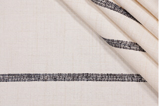 Lizton Embroidered Decorator Fabric in Oreo