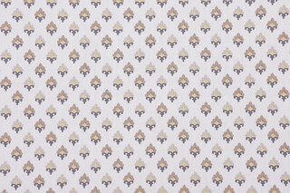 1 Yard Beck Printed Cotton Drapery Fabric in Beige