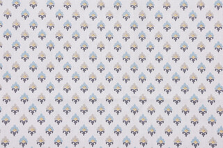 1 Yard Beck Printed Cotton Drapery Fabric in Aqua