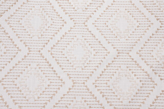 Keota Embroidered Drapery Fabric in Linen