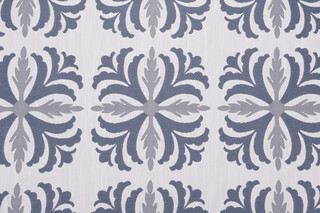 Della Embroidered Drapery Fabric in Slate