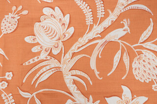 Thibaut Ecuador F99252 Printed Linen Blend Drapery Fabric in Orange