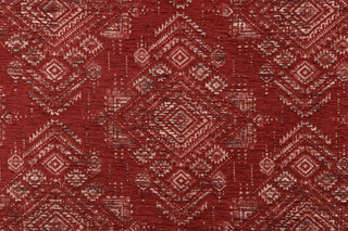 PK Lifestyles Grand Tour Woven Chenille Upholstery Fabric in Brick