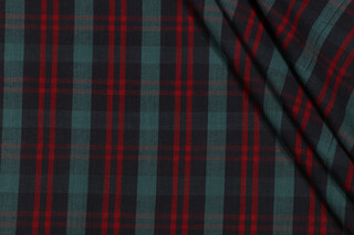 Scalamandre Plaid Woven Decorator Fabric in Red/Multi