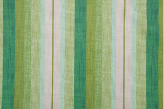 Boca Stripe Printed Polyester Outdoor Fabric in Green
