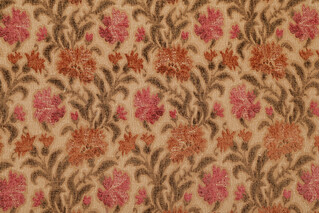 Vera Floral Woven Chenille Upholstery Fabric in Pink/Multi 