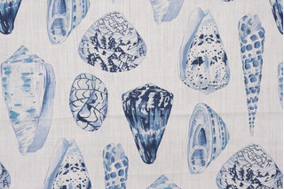 Scalamandre Coquina Printed Linen Drapery Fabric in Porcelain