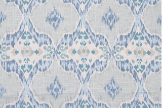 Isabelle De Borchgrave Rivulet Printed Drapery Fabric in Glacier for Fabricut