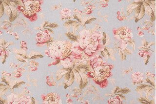 Waverly Fleuretta Printed Cotton Drapery Fabric in Mist