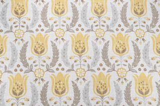 Robert Allen Ornate Frame Printed Cotton Drapery Fabric in Zest