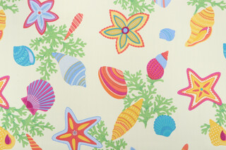 Robert Allen Susan Sargent Beach Bongo Printed Acrylic Outdoor Fabric in Multi