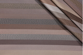 Signature Stripe Silk Decorator Fabric in Silver Mocha