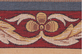 Scalamandre Bordure Medieval 6&#39;&#39; Tapestry Border Fabric in Gold/Blue/Red