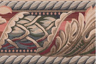 Scalamandre Reubens 6&#39;&#39; Border Tapestry Border Fabric in Beige/Rust/Olive