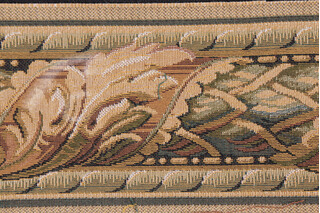 Scalamandre Vietri II 4.5&#39;&#39; Border Tapestry Border Fabric in Green/Brown