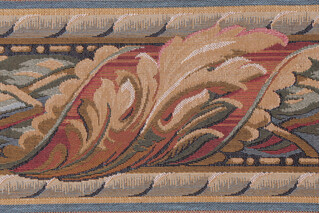 Scalamandre Versilia II 6&#39;&#39; Border Tapestry Border Fabric in Beige/Red/Blue