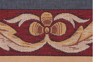 Scalamandre Bordure Medieval 6&#39;&#39; Tapestry Border Fabric in Gold/Blue/Red