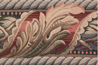 Scalamandre Reubens 6&#39;&#39; Border Tapestry Border Fabric in Beige/Rust/Olive