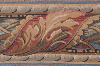 Scalamandre Versilia II 6&#39;&#39; Border Tapestry Border Fabric in Beige/Red/Blue