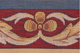 Scalamandre Bordure Medieval 6&#39;&#39; Tapestry Border Fabric in Gold/Blue/Red
