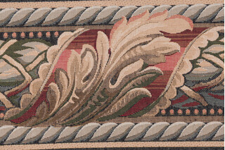 Scalamandre Reubens 6&#39;&#39; Border Tapestry Border Fabric in Beige/Rust/Olive