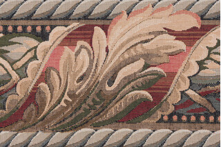 Scalamandre Reubens 6&#39;&#39; Border Tapestry Border Fabric in Beige/Rust/Olive