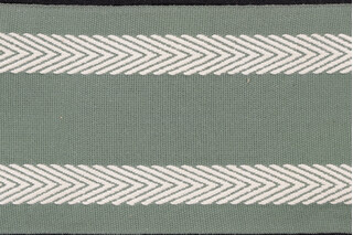 Scalamandre Narrow Chevron Border 4&#39;&#39; Woven Border Fabric in Green