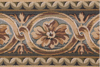 Scalamandre Villaro II 6&#39;&#39; Tapestry Border Fabric in Brown & Gray