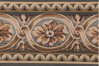 Scalamandre Villaro II 6&#39;&#39; Tapestry Border Fabric in Brown & Gray