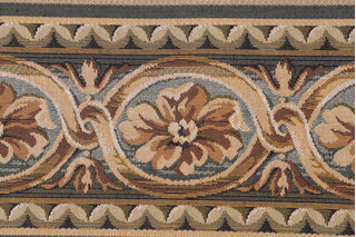 1 Yard Scalamandre Villaro II 6&#39;&#39; Tapestry Border Fabric in Brown & Gray