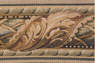 Scalamandre Vietri II 4.5&#39;&#39; Border Tapestry Border Fabric in Green/Brown