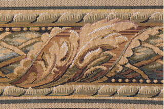 Scalamandre Vietri II 4.5&#39;&#39; Border Tapestry Border Fabric in Green/Brown
