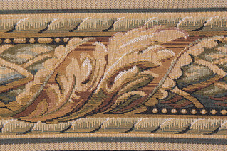 Scalamandre Vietri II 4.5&#39;&#39; Border Tapestry Border Fabric in Green/Brown