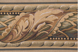 Scalamandre Vietri II 6&#39;&#39; Border Tapestry Border Fabric in Green/Brown