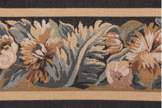 Scalamandre Vercelli Border 6&#39;&#39; Tapestry Border Fabric in Gold/Olive