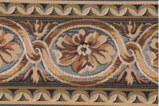 Scalamandre Villaro II 6&#39;&#39; Border Tapestry Border Fabric in Brown & Gray
